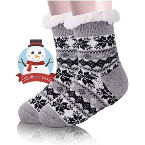 Redstar Slipper Socks Gray Fair Isle